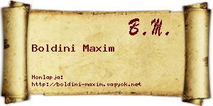 Boldini Maxim névjegykártya